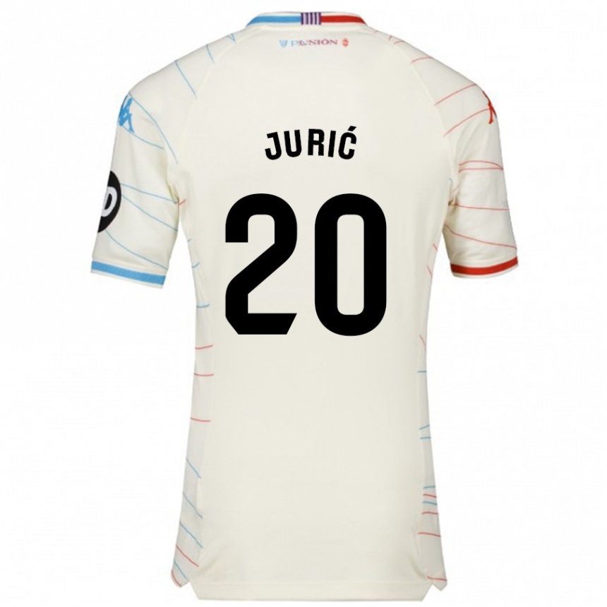 Kids Football Stanko Juric #20 White Red Blue Away Jersey 2024/25 T-Shirt Za