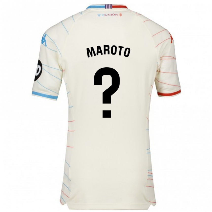 Kids Football Mario Maroto #0 White Red Blue Away Jersey 2024/25 T-Shirt Za