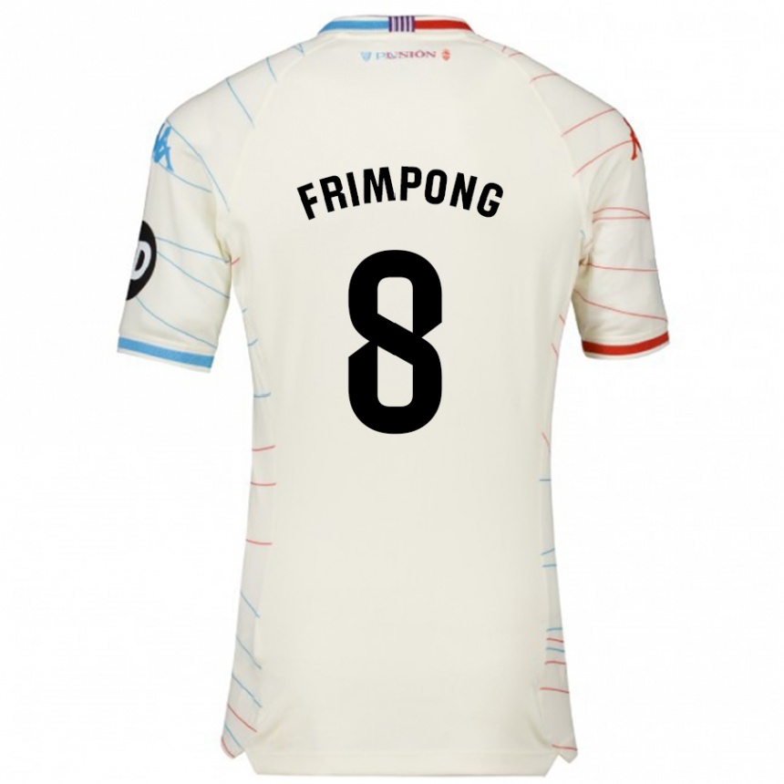 Kids Football Eugene Frimpong #8 White Red Blue Away Jersey 2024/25 T-Shirt Za