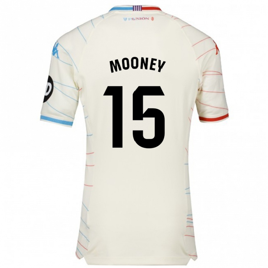 Kids Football Fionn Mooney #15 White Red Blue Away Jersey 2024/25 T-Shirt Za