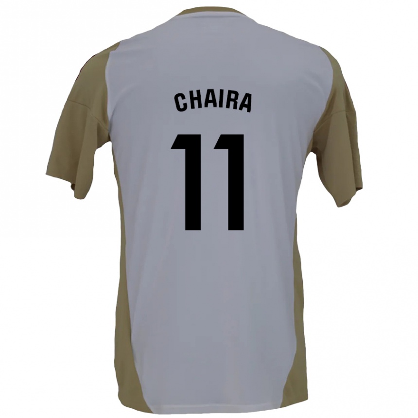 Kids Football Ilyas Chaira #11 Brown White Away Jersey 2024/25 T-Shirt Za