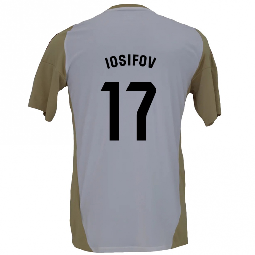 Kids Football Nikita Iosifov #17 Brown White Away Jersey 2024/25 T-Shirt Za