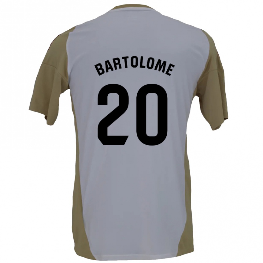 Kids Football Diego Bartolomé #20 Brown White Away Jersey 2024/25 T-Shirt Za