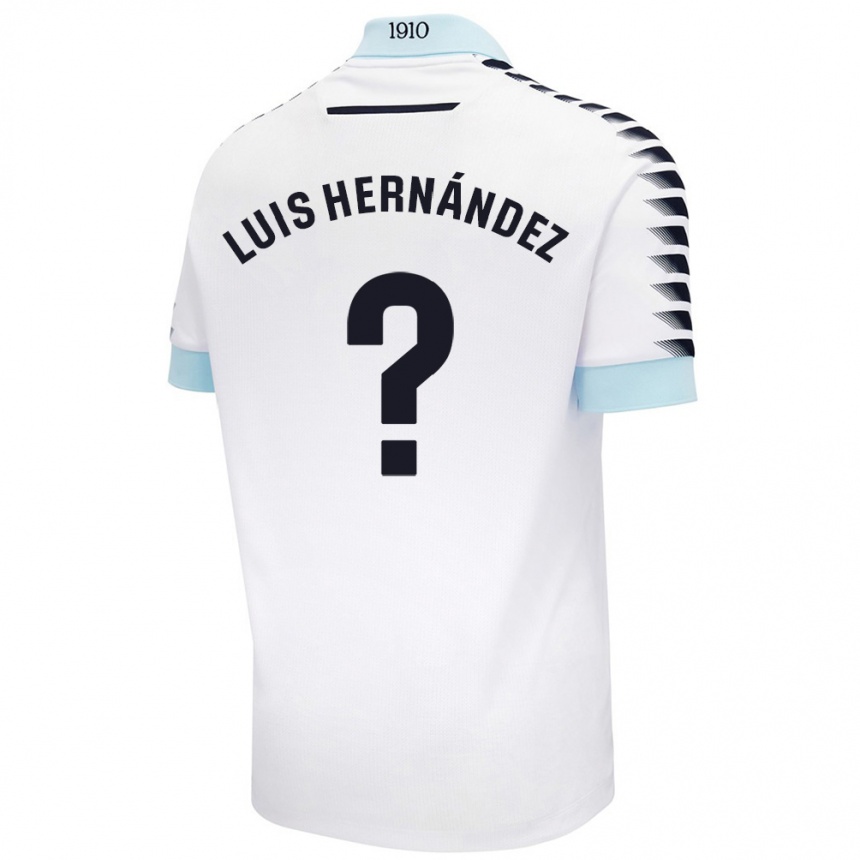 Kids Football Luis Hernández #0 White Blue Away Jersey 2024/25 T-Shirt Za