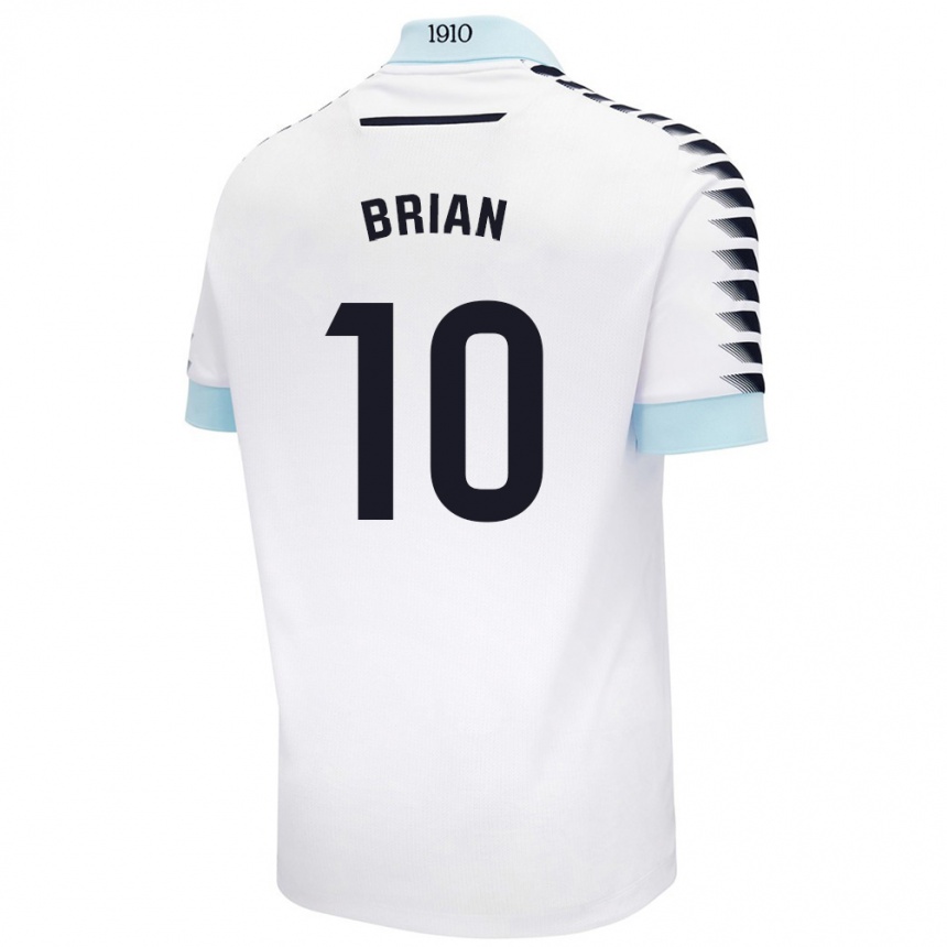 Kids Football Brian Ocampo #10 White Blue Away Jersey 2024/25 T-Shirt Za