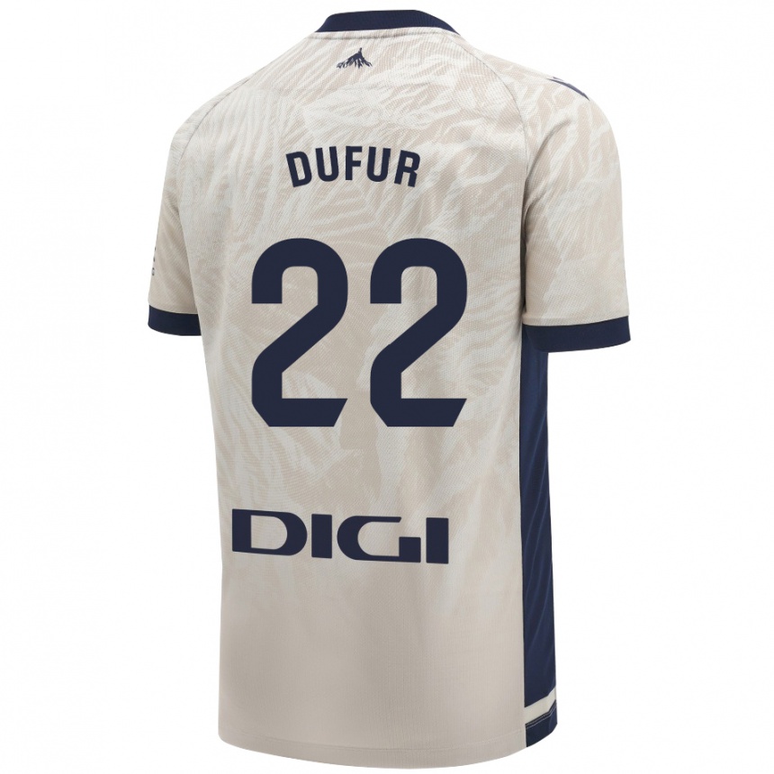 Kids Football Ander Dufur #22 Light Gray Away Jersey 2024/25 T-Shirt Za