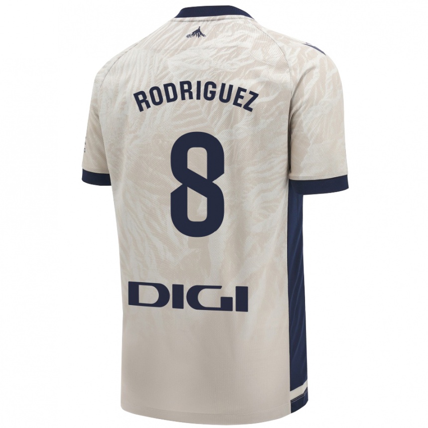 Kids Football Vanessa Rodríguez Iribarren #8 Light Gray Away Jersey 2024/25 T-Shirt Za