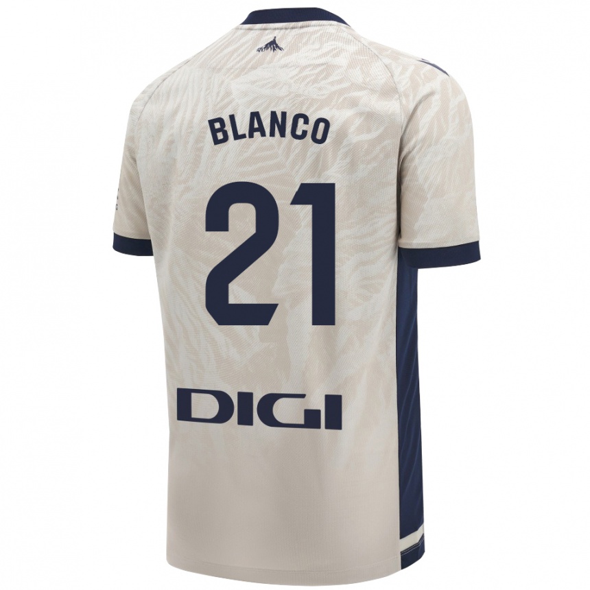 Kids Football Alexia Blanco Llacuno #21 Light Gray Away Jersey 2024/25 T-Shirt Za