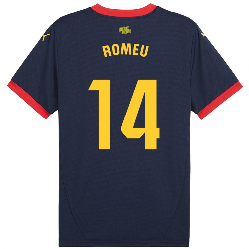 Kids Football Oriol Romeu #14 Navy Red Away Jersey 2024/25 T-Shirt Za