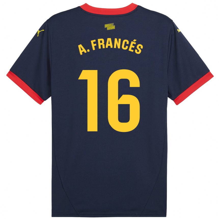 Kids Football Alejandro Francés #16 Navy Red Away Jersey 2024/25 T-Shirt Za