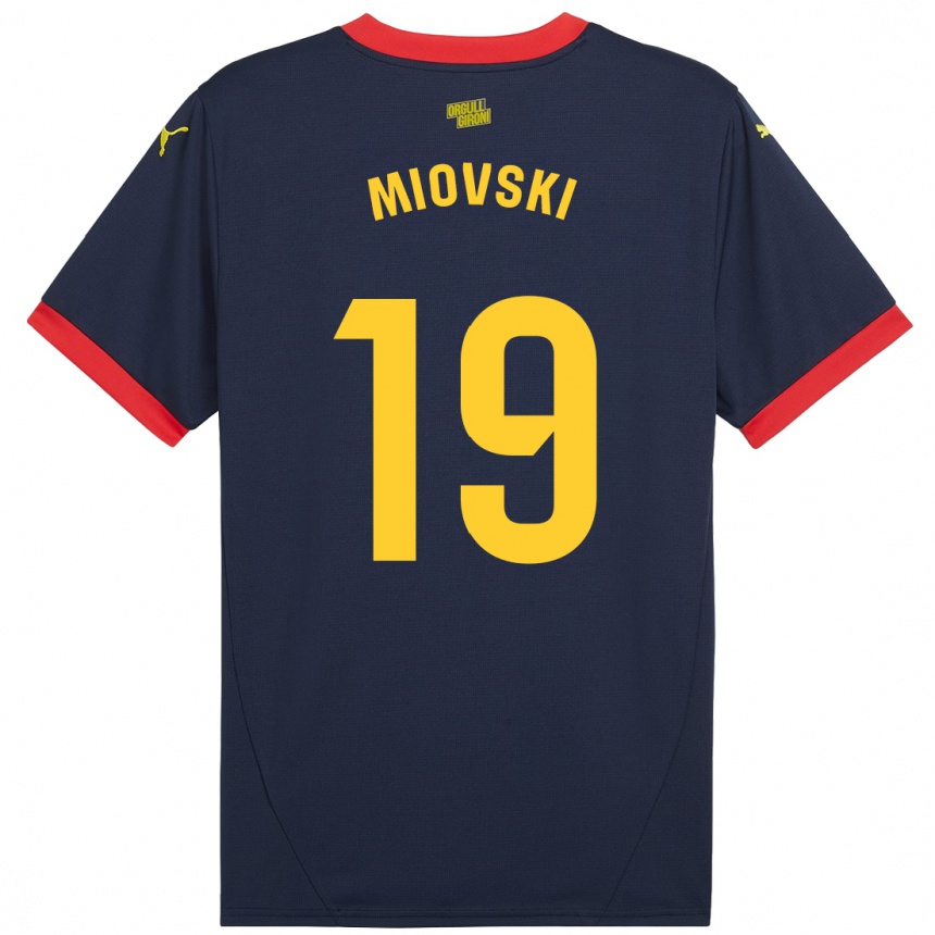 Kids Football Bojan Miovski #19 Navy Red Away Jersey 2024/25 T-Shirt Za