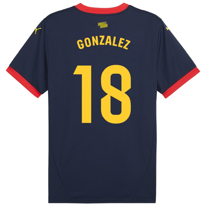 Kids Football Gerard Gonzalez #18 Navy Red Away Jersey 2024/25 T-Shirt Za