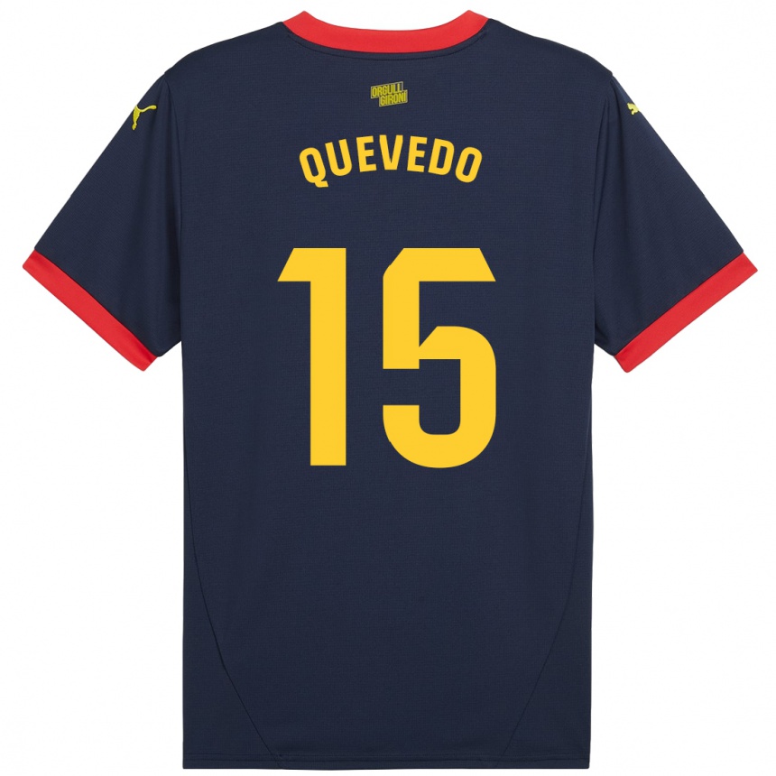 Kids Football Erik Quevedo #15 Navy Red Away Jersey 2024/25 T-Shirt Za