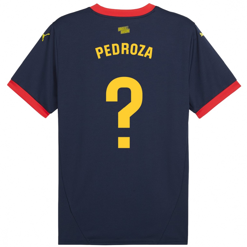 Kids Football Gerardo Pedroza #0 Navy Red Away Jersey 2024/25 T-Shirt Za