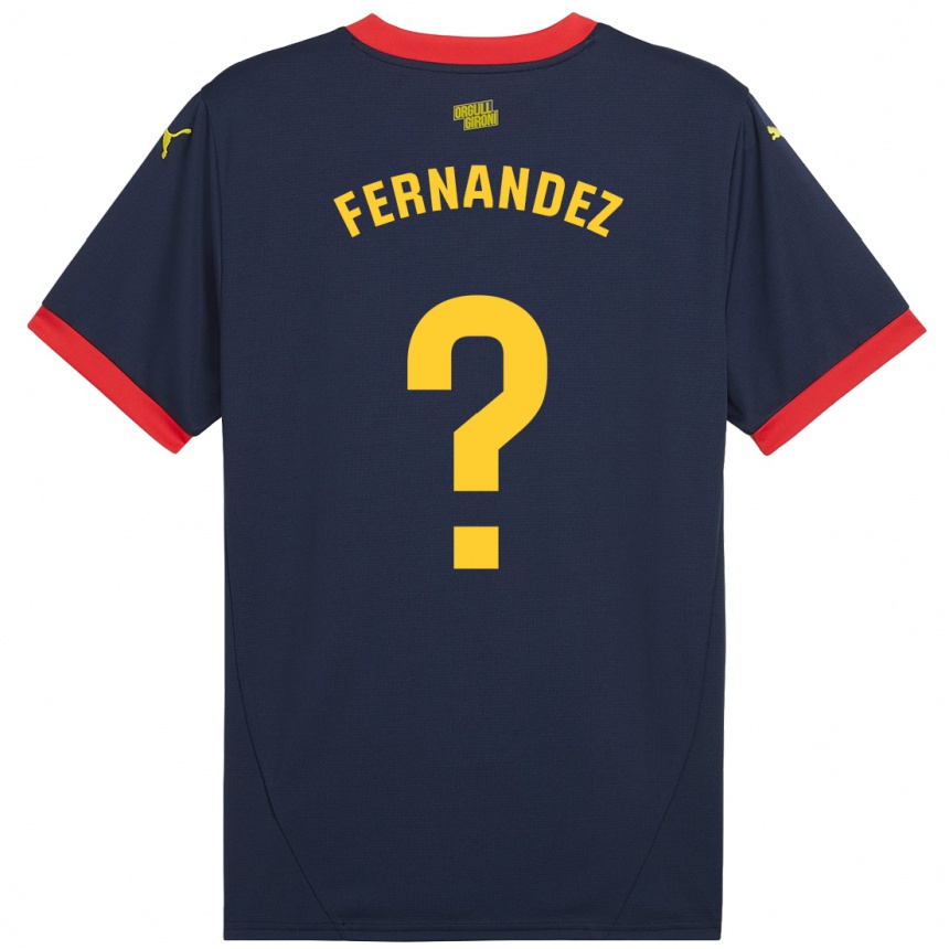 Kids Football Marc Fernández #0 Navy Red Away Jersey 2024/25 T-Shirt Za