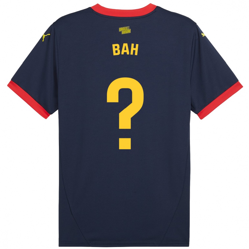 Kids Football Mousta Bah #0 Navy Red Away Jersey 2024/25 T-Shirt Za