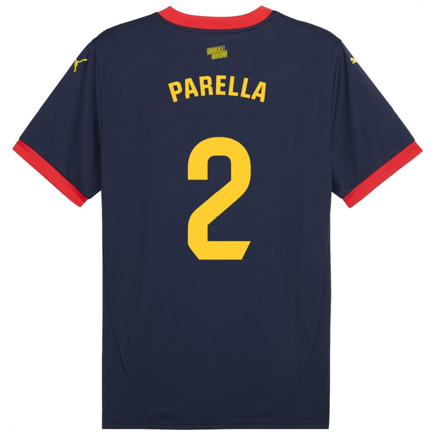 Kids Football Virginia Parella #2 Navy Red Away Jersey 2024/25 T-Shirt Za