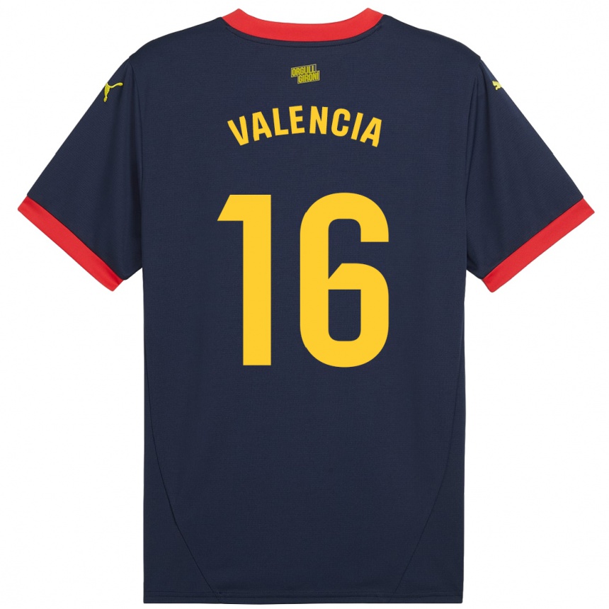 Kids Football Carla Valencia #16 Navy Red Away Jersey 2024/25 T-Shirt Za