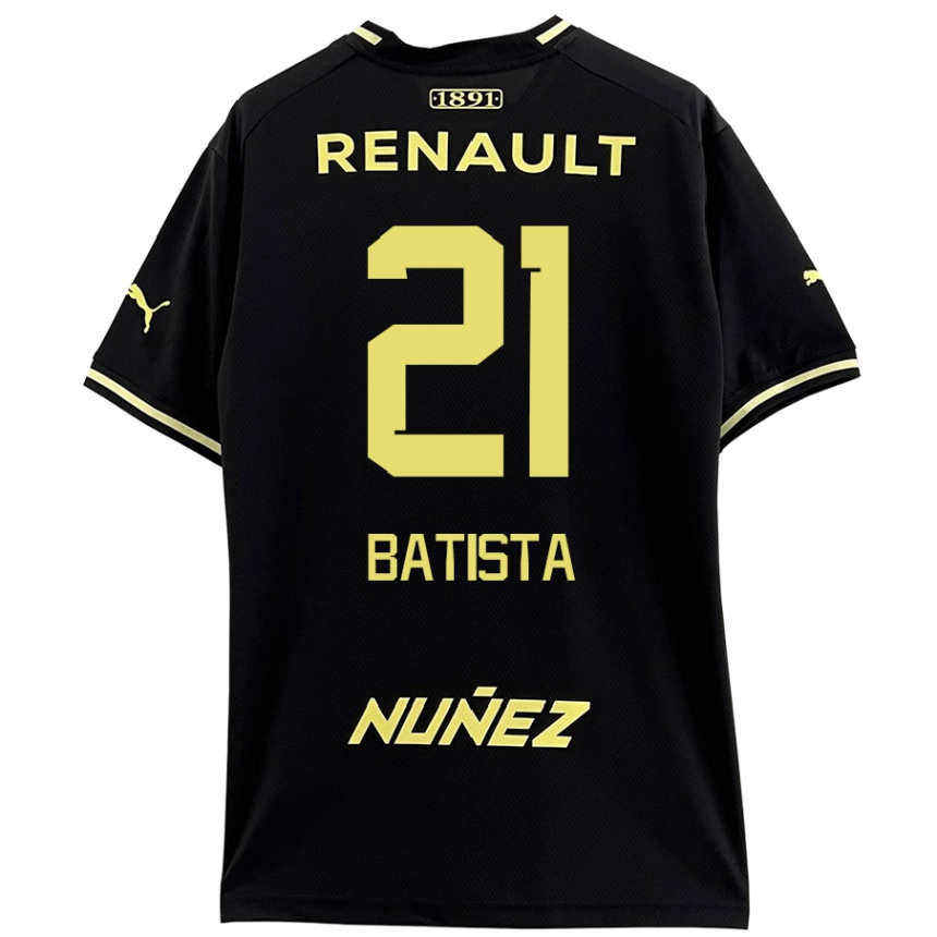 Kids Football Facundo Batista #21 Black Yellow Away Jersey 2024/25 T-Shirt Za