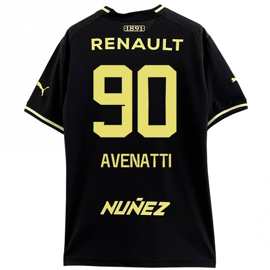 Kids Football Felipe Avenatti #90 Black Yellow Away Jersey 2024/25 T-Shirt Za