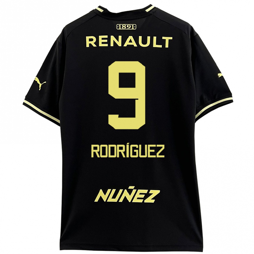 Kids Football Agustín Rodríguez #9 Black Yellow Away Jersey 2024/25 T-Shirt Za