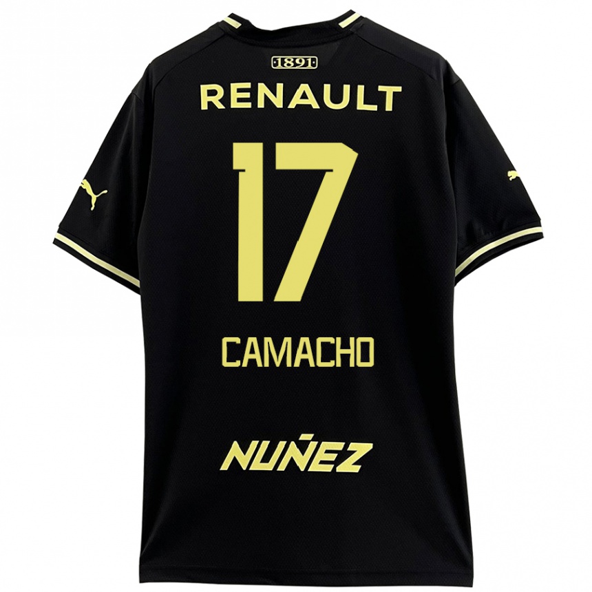 Kids Football Sebastián Camacho #17 Black Yellow Away Jersey 2024/25 T-Shirt Za