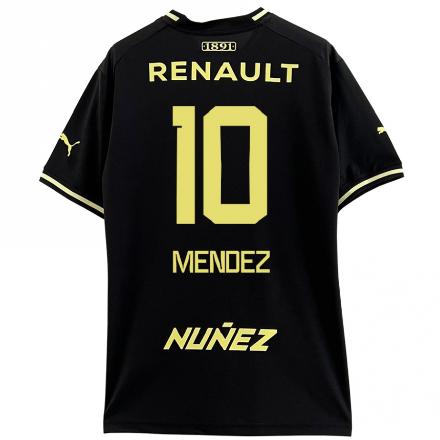 Kids Football Kevin Méndez #10 Black Yellow Away Jersey 2024/25 T-Shirt Za