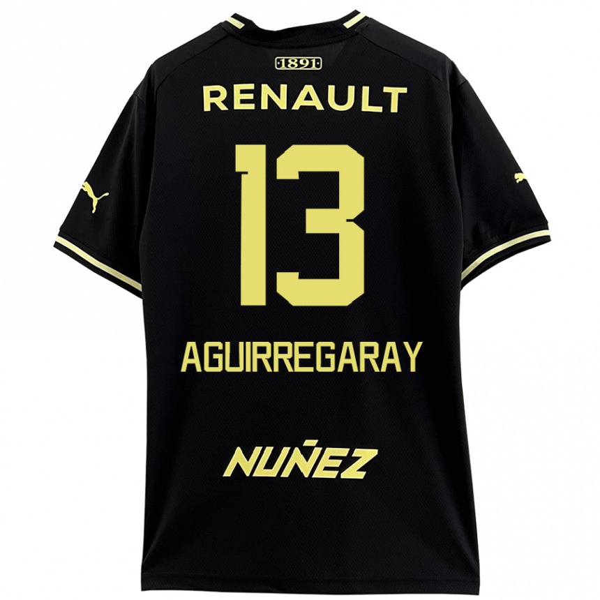 Kids Football Matías Aguirregaray #13 Black Yellow Away Jersey 2024/25 T-Shirt Za