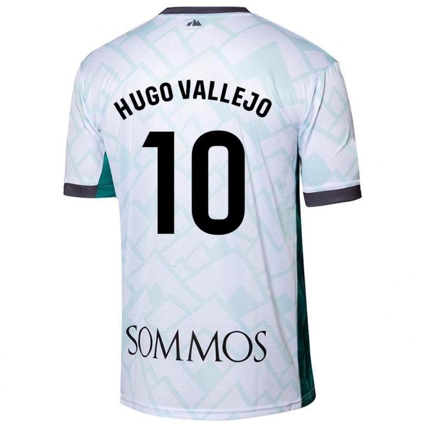 Kids Football Hugo Vallejo #10 White Green Away Jersey 2024/25 T-Shirt Za