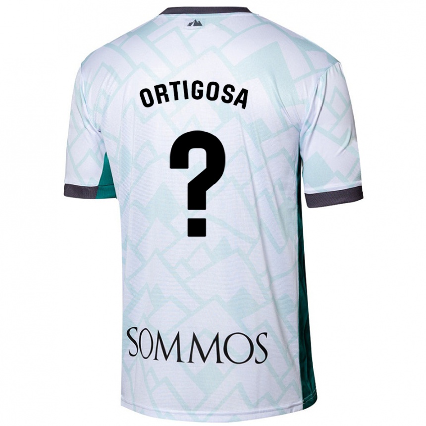 Kids Football Aritz Ortigosa #0 White Green Away Jersey 2024/25 T-Shirt Za