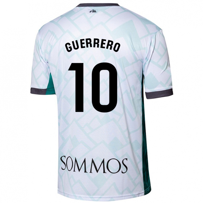 Kids Football Fernando Guerrero #10 White Green Away Jersey 2024/25 T-Shirt Za