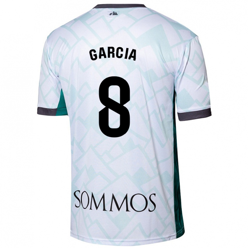 Kids Football David García #8 White Green Away Jersey 2024/25 T-Shirt Za