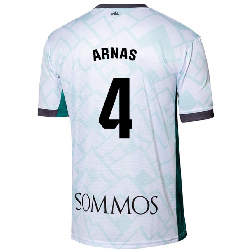 Kids Football Iris Arnas #4 White Green Away Jersey 2024/25 T-Shirt Za