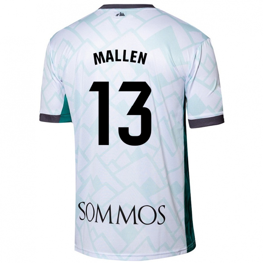 Kids Football Lucía Mallén #13 White Green Away Jersey 2024/25 T-Shirt Za