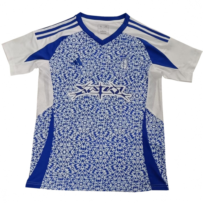 Kids Football Adri Perea #0 White Blue Away Jersey 2024/25 T-Shirt Za