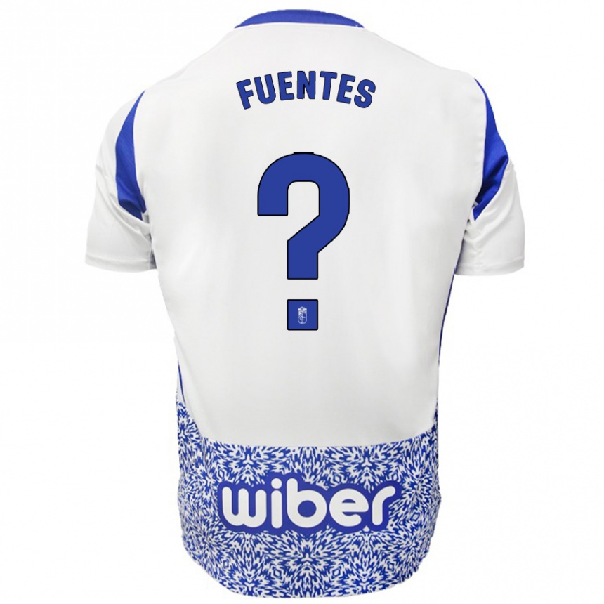 Kids Football Alejandro Fuentes #0 White Blue Away Jersey 2024/25 T-Shirt Za