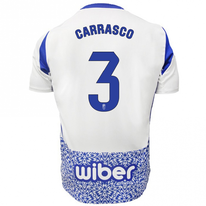 Kids Football Marta Carrasco #3 White Blue Away Jersey 2024/25 T-Shirt Za