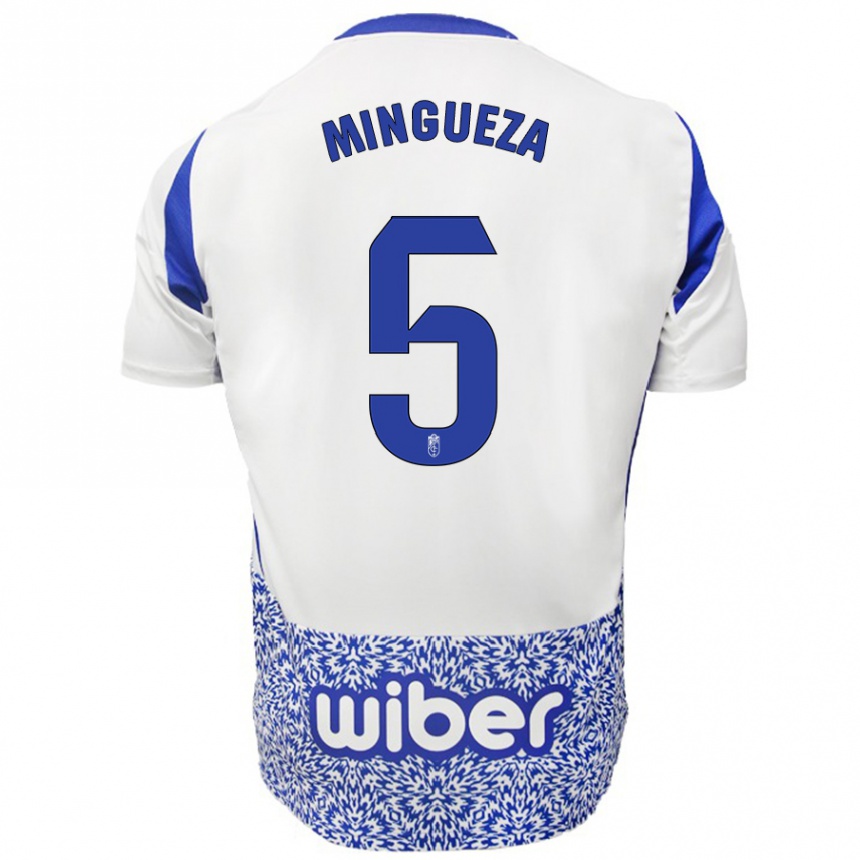 Kids Football Ariadna Mingueza #5 White Blue Away Jersey 2024/25 T-Shirt Za