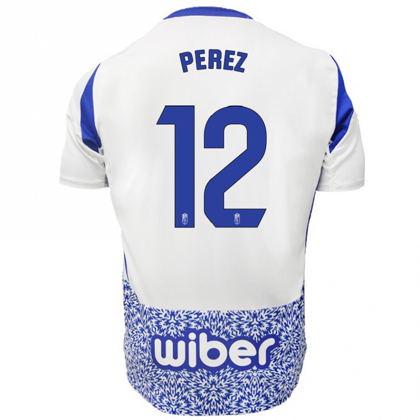 Kids Football Alba Pérez #12 White Blue Away Jersey 2024/25 T-Shirt Za