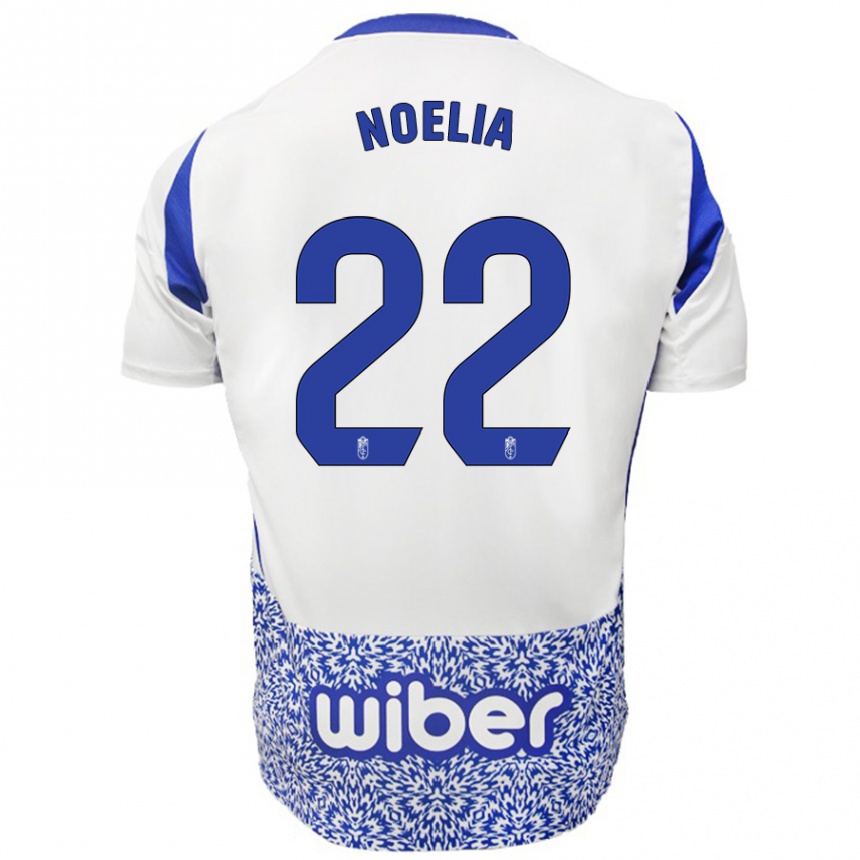 Kids Football Noelia Salas Mullens #22 White Blue Away Jersey 2024/25 T-Shirt Za