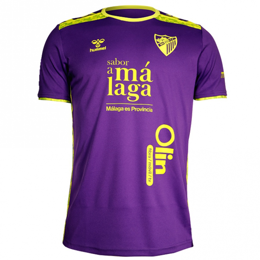 Kids Football Aarón Ochoa #35 Purple Yellow Away Jersey 2024/25 T-Shirt Za