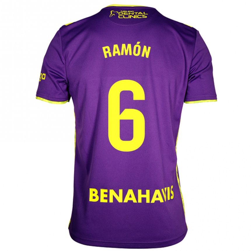 Kids Football Ramón Enríquez #6 Purple Yellow Away Jersey 2024/25 T-Shirt Za