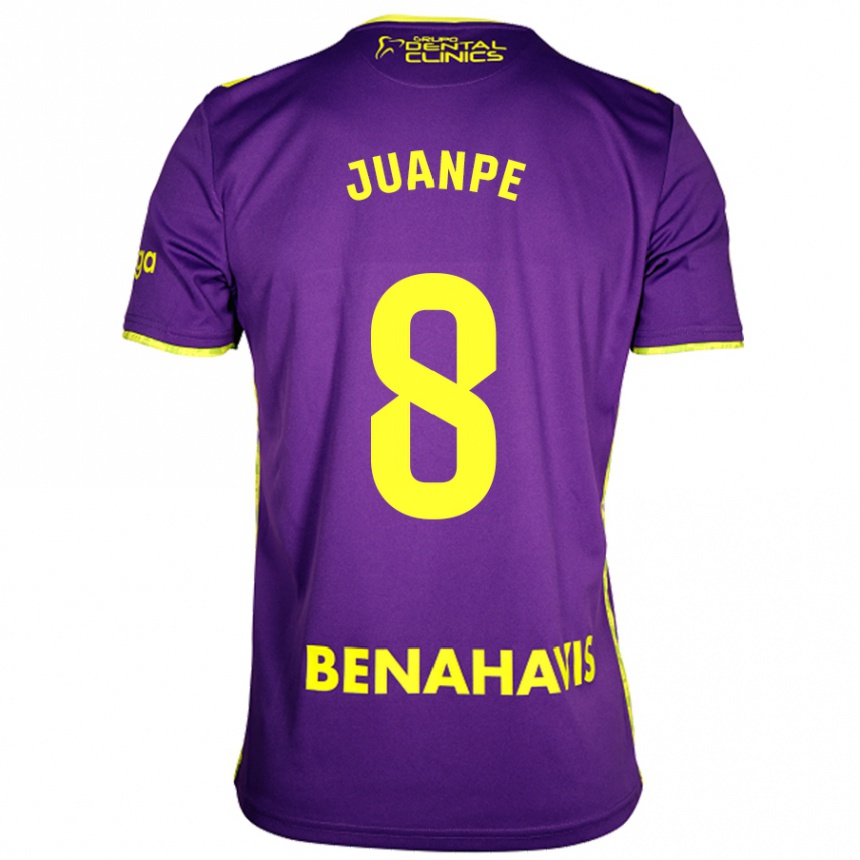 Kids Football Juanpe #8 Purple Yellow Away Jersey 2024/25 T-Shirt Za