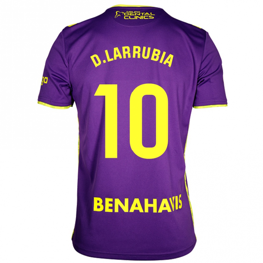 Kids Football David Larrubia #10 Purple Yellow Away Jersey 2024/25 T-Shirt Za