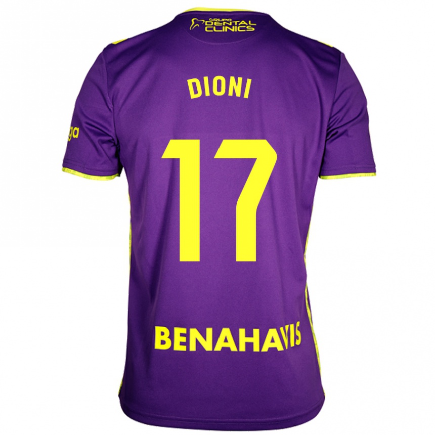 Kids Football Dioni #17 Purple Yellow Away Jersey 2024/25 T-Shirt Za