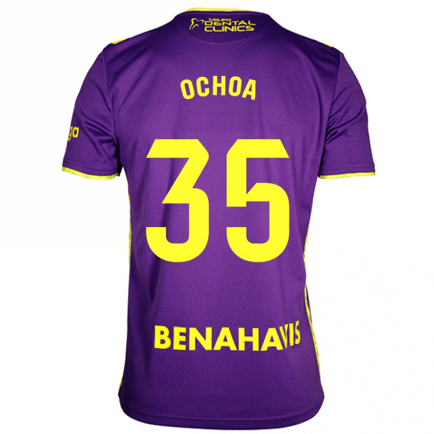 Kids Football Aarón Ochoa #35 Purple Yellow Away Jersey 2024/25 T-Shirt Za