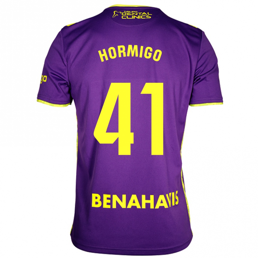 Kids Football Cintia Hormigo #41 Purple Yellow Away Jersey 2024/25 T-Shirt Za