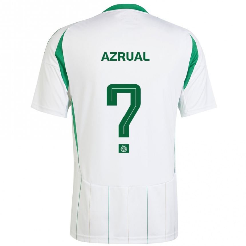 Kids Football Adar Azrual #0 White Green Away Jersey 2024/25 T-Shirt Za