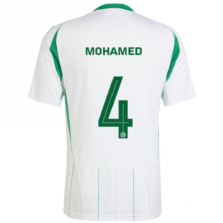 Kids Football Ali Mohamed #4 White Green Away Jersey 2024/25 T-Shirt Za