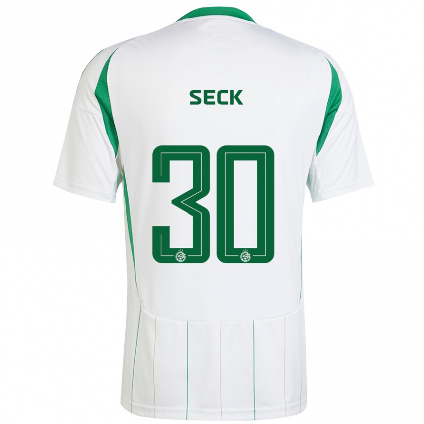 Kids Football Abdoulaye Seck #30 White Green Away Jersey 2024/25 T-Shirt Za